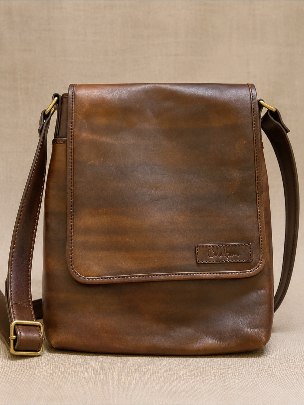 Vintage Cole Haan Leather Messenger Bag - Brown